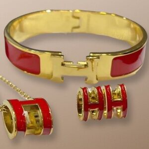 Bangle earrings necklace set